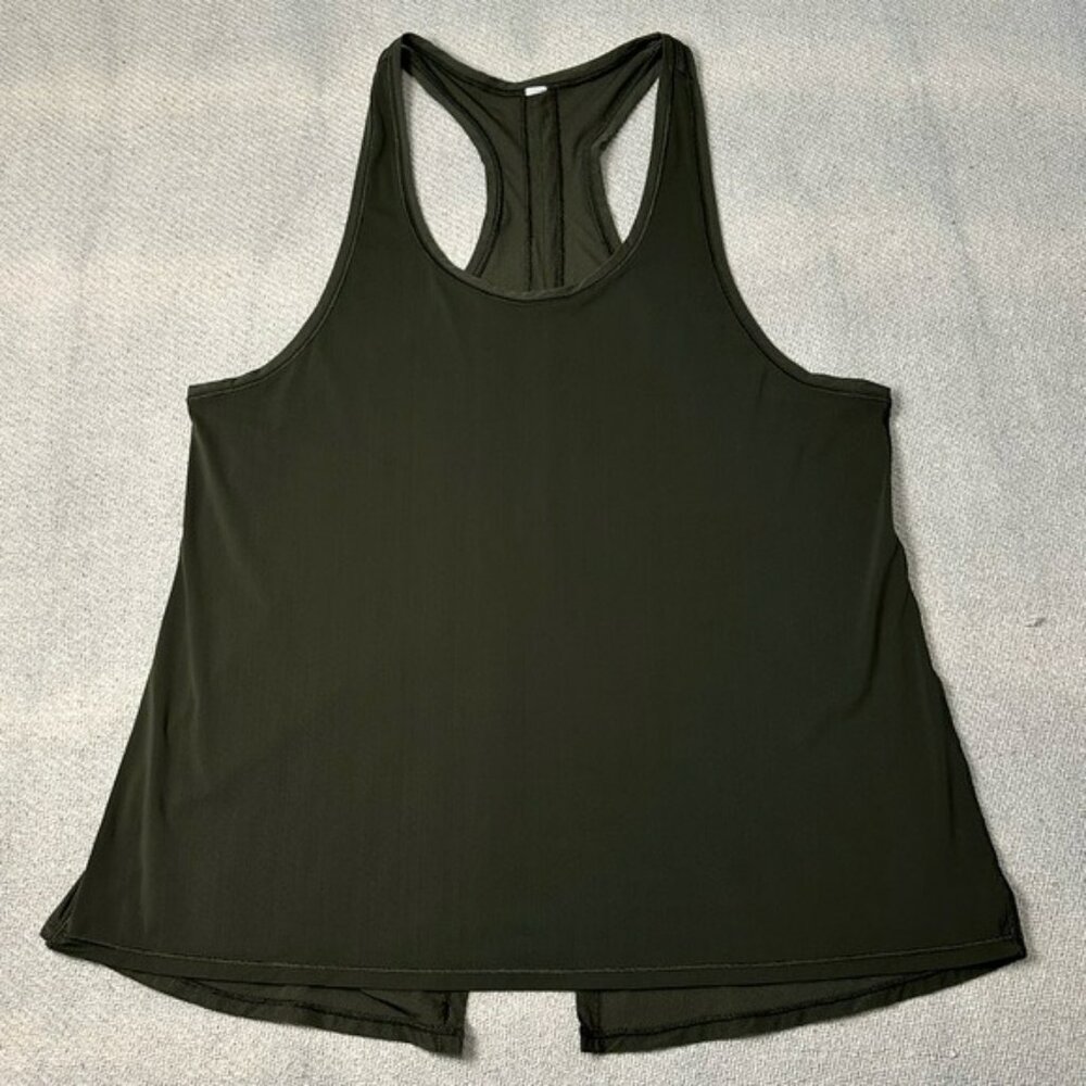 Lululemon Women’s Two with One Singlet Tank Top Size 8 Olive Green Shirt